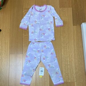 Charming Lavender Kids Esme Pajama Set- Heart Rainbow Clouds